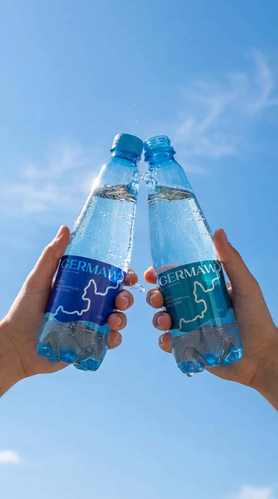 Germaw drinking water bottle label — packaging design
